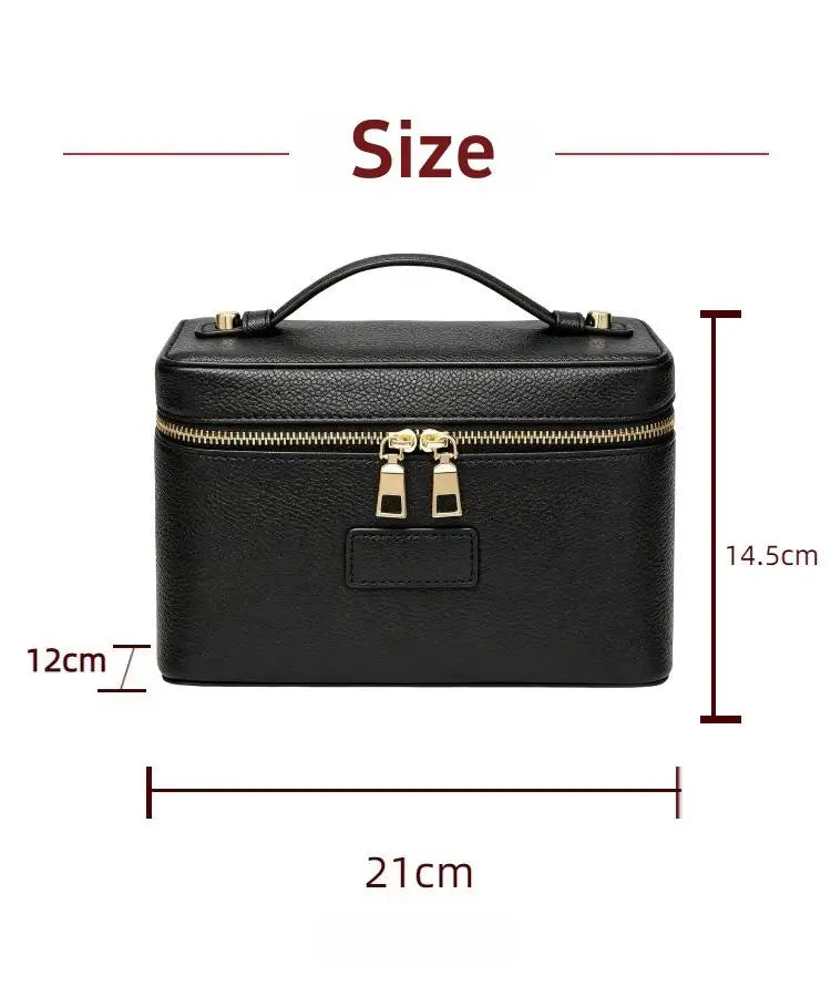 New Trending Portable Oval Vanity Cosmetic Case Custom Logo PU Leather Travel Makeup Bag Women's Beauty Makeup Storage Bag