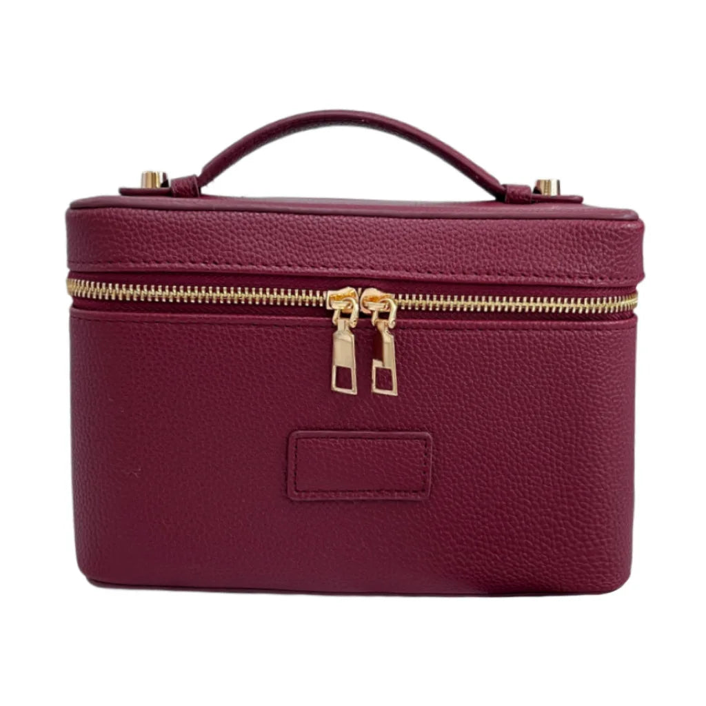 New Trending Portable Oval Vanity Cosmetic Case Custom Logo PU Leather Travel Makeup Bag Women's Beauty Makeup Storage Bag