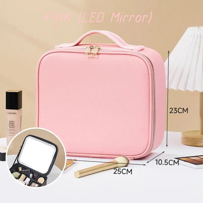 Waterproof Cosmetic Bag Women Makeup Bag Suitcase Travel Storage Box For Manicure Portable Storage Bag With Adjustable Dividers