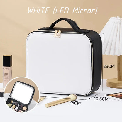 Waterproof Cosmetic Bag Women Makeup Bag Suitcase Travel Storage Box For Manicure Portable Storage Bag With Adjustable Dividers