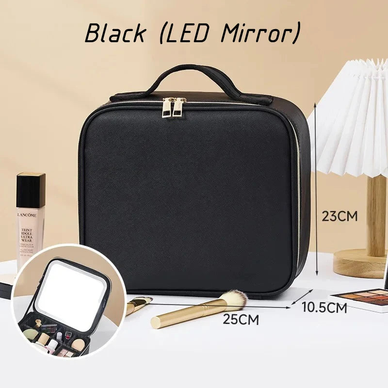 Waterproof Cosmetic Bag Women Makeup Bag Suitcase Travel Storage Box For Manicure Portable Storage Bag With Adjustable Dividers
