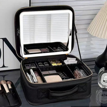 Waterproof Cosmetic Bag Women Makeup Bag Suitcase Travel Storage Box For Manicure Portable Storage Bag With Adjustable Dividers