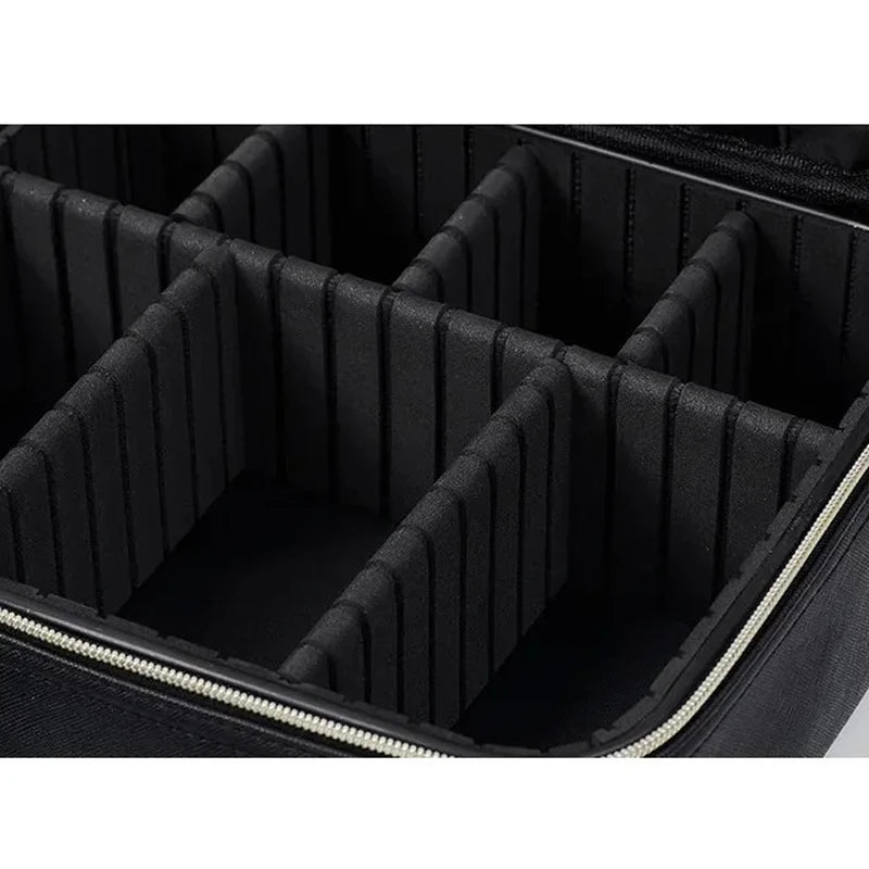 Waterproof Cosmetic Bag Women Makeup Bag Suitcase Travel Storage Box For Manicure Portable Storage Bag With Adjustable Dividers