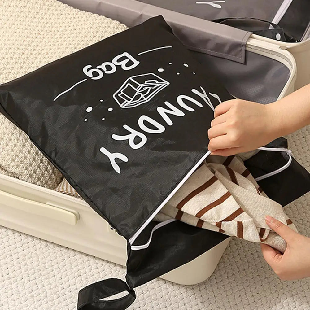 Waterproof Travel Laundry Bag Wet Dry Organizer Pouch with Zipper Hanging Strap Portable Storage Bag