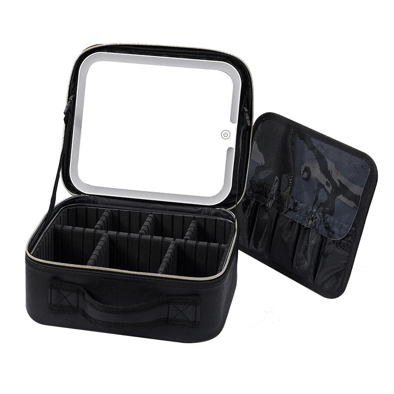 Waterproof Cosmetic Bag Women Makeup Bag Suitcase Travel Storage Box For Manicure Portable Storage Bag With Adjustable Dividers